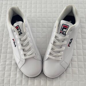 Fila Womens White and Red Sneakers